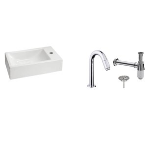 FonteinPack Metis Keramiek 50x25x13 cm Chroom (Keuze uit 20 kranen)