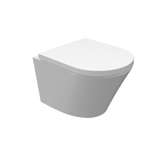 Wandcloset Wiesbaden Vesta Junior Diepspoel Randloos Wit (inclusief zitting)