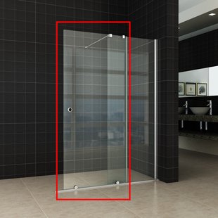 Schuifbare Verleng Inloopdouche Wiesbaden 100x200 cm op Rail 10mm NANO Glas