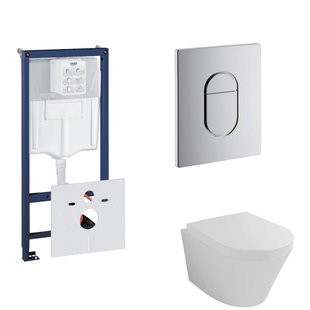 Grohe Rapid SL Toiletset set12 Wiesbaden Vesta 52 cm met Grohe Arena of Skate drukplaat