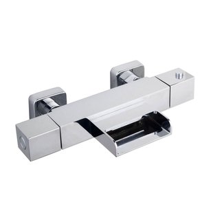 Thermostatische Kraan Rombo vierkant met waterval chroom 15cm HOH