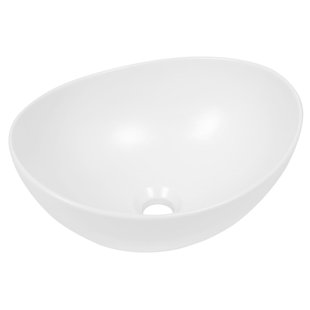 Keramische Opbouw Waskom Plieger Scale Ovaal 39x32x17.5cm Zwart Wit