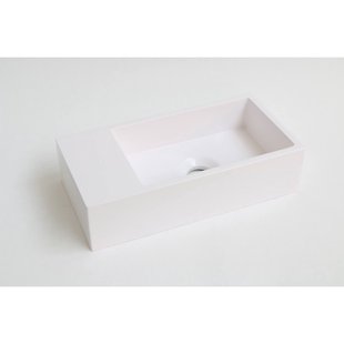 INK Fontein Versus Zonder Kraangat Links Polystone Glans Wit 36x18x9 cm