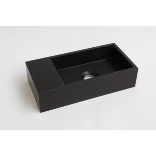 INK Versus Fontein Quartz Zonder Kraangat Links Zwart 36x18x9cm