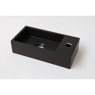 INK Versus Fontein Quartz Met Kraangat Rechts Zwart 36x18x9cm