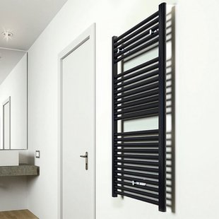 Elara sierradiator Mat Zwart 1185x600 Middenonder aansluiting