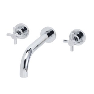 BWS Wastafelkraan Cross 2 Knops Inbouw + Afbouwdeel Chroom