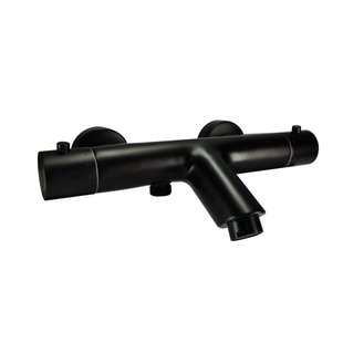 Thermostatische Badkraan Wiesbaden Rio h.o.h. 15 cm Mat Zwart