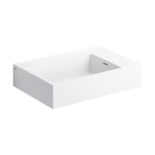 Wastafel Clou Flush 60x42x13cm Solid Surface Mat Wit (Met 5 Voorbewerkte Kraangaten)