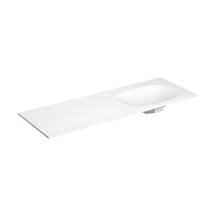 Clou Hammock Wastafelblad Enkele Waskom Rechts 140cm Aluite Mat Wit