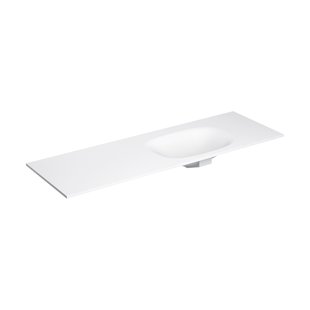 Clou Hammock Wastafelblad Enkele Waskom Rechts 150cm Compositie 15 Aluite Mat Wit