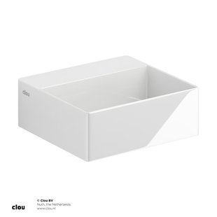 Fontein Clou New Flush 1 met Plug 28x27x10 cm Wit Keramiek (met Voorbewerkt Kraangat)