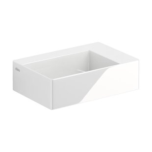 Fontein Clou New Flush 2 Inclusief Afvoerplug 35.5x24.5x10cm Wit Keramiek (Met Voorbewerkt Kraangat)