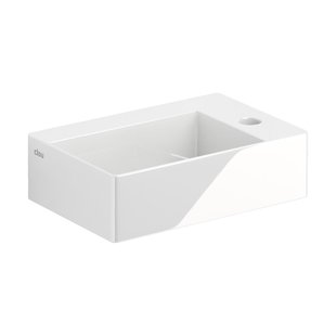 Fontein Clou New Flush 2 Inclusief Afvoerplug 35.5x24.5x10cm Wit Keramiek (Met Kraangat)