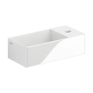 Fontein Clou New Flush 3 Inclusief Afvoerplug 35x18x10cm Wit Keramiek (Met Kraangat)