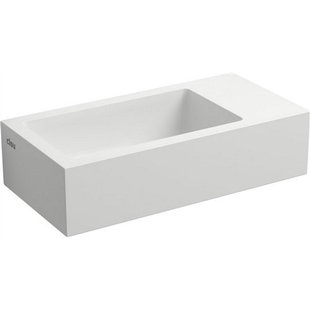 Fontein Clou Flush 3 36x18x9cm Aluite Mat Wit (Met Voorbewerkt Kraangat Rechts)