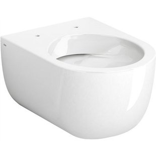 Wandtoilet Clou Hammock 49cm Randloos Keramiek Glans Wit (Zonder Zitting)