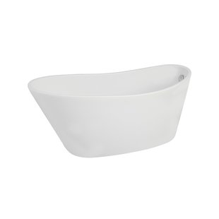 BWS Vrijstaand Trapeze Ligbad Acryl 150x72 cm Wit (inclusief witte waste en overloop)