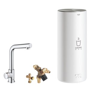 Kokendwaterkraan GROHE Red New Duo met L Uitloop en L Size Boiler RVS