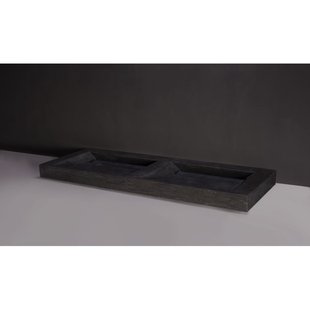Wastafel Forzalaqua Stockholm Hardsteen Gezoet Zonder Kraangat 140,5x51,5x9 cm