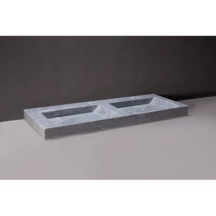 Wastafel Forzalaqua Bellezza Doppio Cloudy Marmer Gezoet 140,5x51,5x9 cm 2 Kraangaten