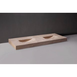 Wastafel Forzalaqua Napoli II Travertin Gezoet 160x60x9 cm Zonder Kraangat