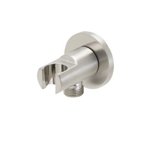 BWS Luxe Messing Muur Doucheaansluiting, Opsteek 1/2 Geborsteld Staal