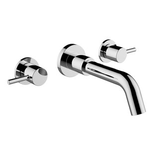 Wastafelkraan Best Design Schmidt Inbouw 2 hendels 1/2 Chroom Met Muurbeugel