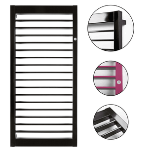 Handdoekradiator Paris Wit Of Graphite 50cm Breed In 4 Hoogtes Verkrijgbaar (Ook in elektrische uitvoering)