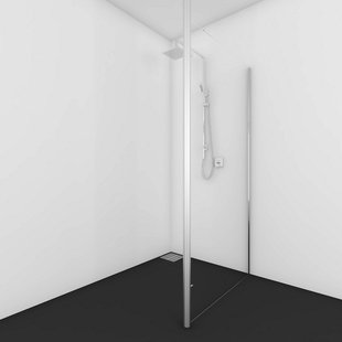 Van Rijn Douchewand RVS Paal 8mm | Helder Glas | Inloopdouche (Alle maten)