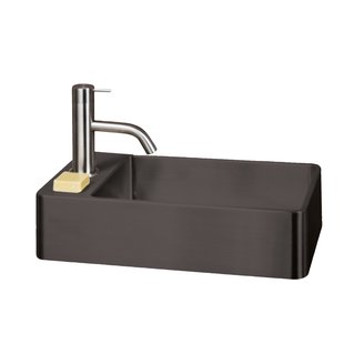 Fontein Lanesto Vanity 22x40x10 cm RVS Gun Metal (excl kraan incl waste) Fontein Lanesto Vanity 22x40x10 cm RVS Gun Metal (excl kraan incl waste)