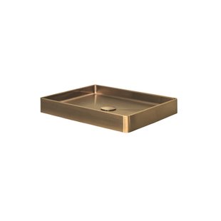 Opzetwastafel Dekker Lanesto Vanity 52x41x7 cm RVS Gold Opzetwastafel Dekker Lanesto Vanity 52x41x7 cm RVS Gold