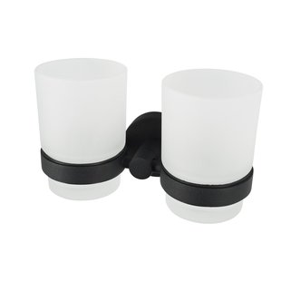 Dubbele Glashouder Haceka Kosmos Mat Zwart