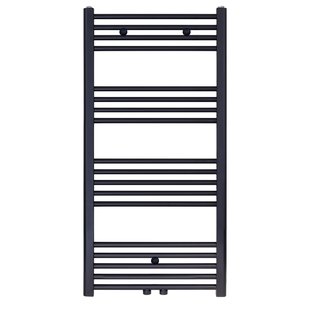 Designradiator BWS Nile Gobi 110x60cm Geborsteld Mat Zwart Midden/zij-aansluiting