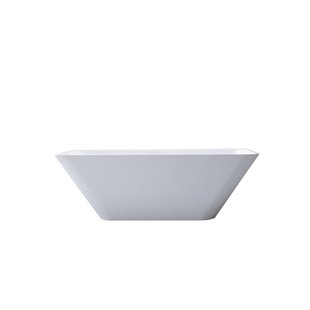 Half vrijstaand bad BWS Solid surface 180x84x57 cm mat wit