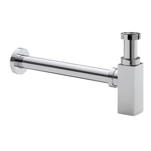 BWS Bekersifon Luxe Vierkant 5/4 Chroom (Inclusief Muurbuis En Rozet)