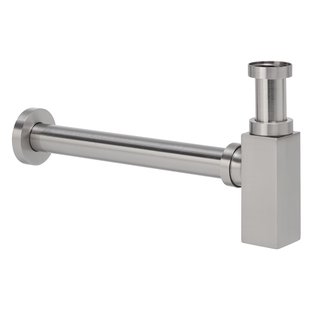 BWS Bekersifon Luxe Vierkant 5/4 RVS Look (Inclusief Muurbuis En Rozet)