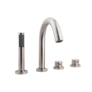 BWS Badrandthermostaat 4Gats Rond Afbouwset RVS (Exclusief Inbouwdeel)