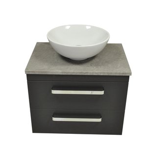 Badkamermeubelset Sanicare Q11 2 Laden 65cm Schots-Eiken (spiegel optioneel)