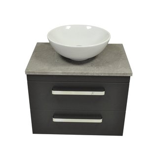 Badkamermeubelset Sanicare Q11 2 Laden 65cm Truffel (spiegel optioneel)