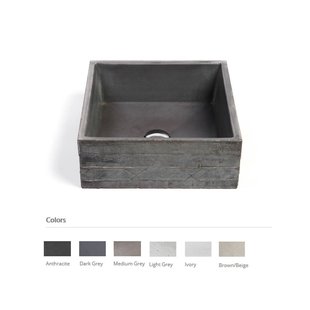 Opzet Wastafel Urbi et Orbi In Vivo Beton 38x38x16 cm Ivoor