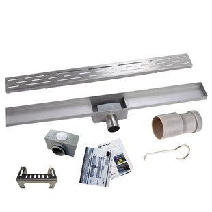 RVS Douchegoot BASIC met uitneembaar sifon 60x7cm 6,7cm diep STANDAARD ROOSTER