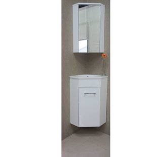 BWS Fonteinmeubel Hoek Lena En Spiegelkast 50x85x25cm Wit BWS Fonteinmeubel Hoek Lena En Spiegelkast 50x85x25cm Wit