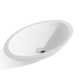 BWS Opzetwastafel Solid Surface 59x35x11cm Ovaal Wit