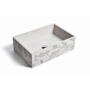 Opzet Wastafel Urbi et Orbi Ombra Beton 53x38x16 cm Licht Grijs met Donker Patroon