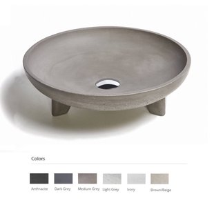 Opzet Wastafel Urbi et Orbi Caldera Beton 43.5x12 cm Ivoor