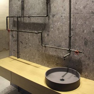 Opzet Wastafel Urbi et Orbi Circum Beton 48x10 cm Medium Grijs