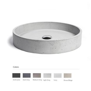 Opzet Wastafel Urbi et Orbi Circum Beton 48x10 cm Bruin Beige