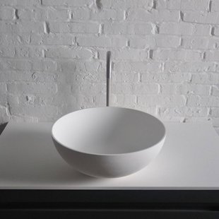 Opbouwwastafel Ideavit Solidthin 39x39x14.5 cm Solid Surface Mat Wit