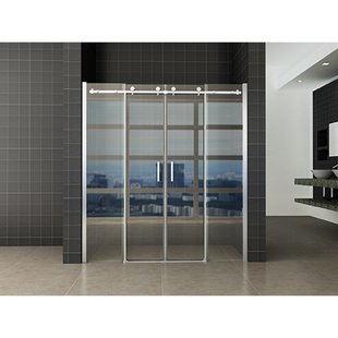 Wiesbaden Douchedeur | Schuifbaar 4-Delig | 180x200cm | 8mm Nano coating glas | Chroom | Nisdeur